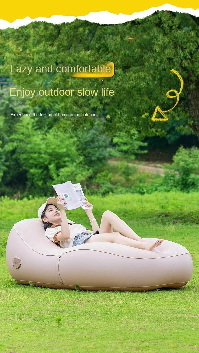 Outdoor Inflatable Sofa USB Rechargeable Portable Air Sofa, Music Festival Nap Camping Fully Automatic Inflatable Lounge Chair