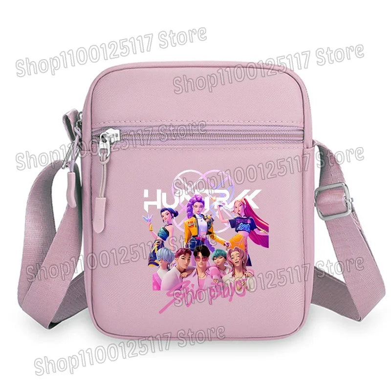 Demon Hunters Kpop Crossbody Bag Women Shoulder Bags Girls Square Bag Mobile Phone Storage Bags Outdoor Anime Printed Handbag