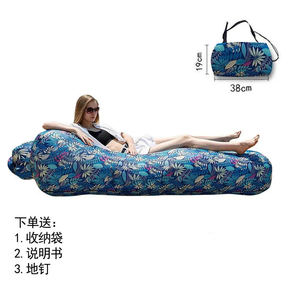 Lazy Inflatable Sofa Outdoor Portable Automatic Fast Inflatable Bed Camping Picnic Air Cushion Bed Anti-rollover