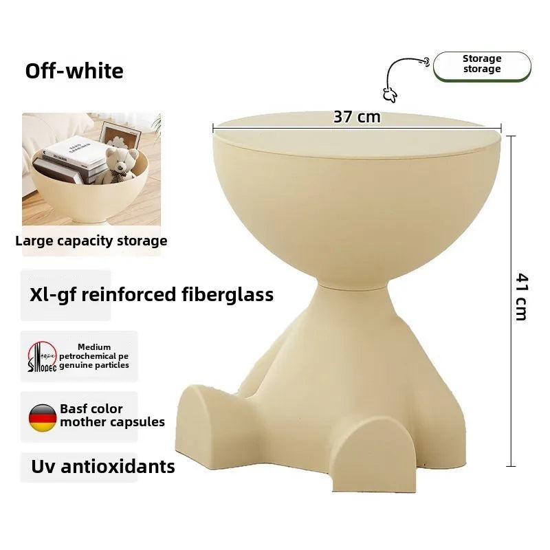 37*41cm Creative Bedside Table Home Sofa Side Shelf Bedroom Balcony Movable Mini Bear Table Coffee Table