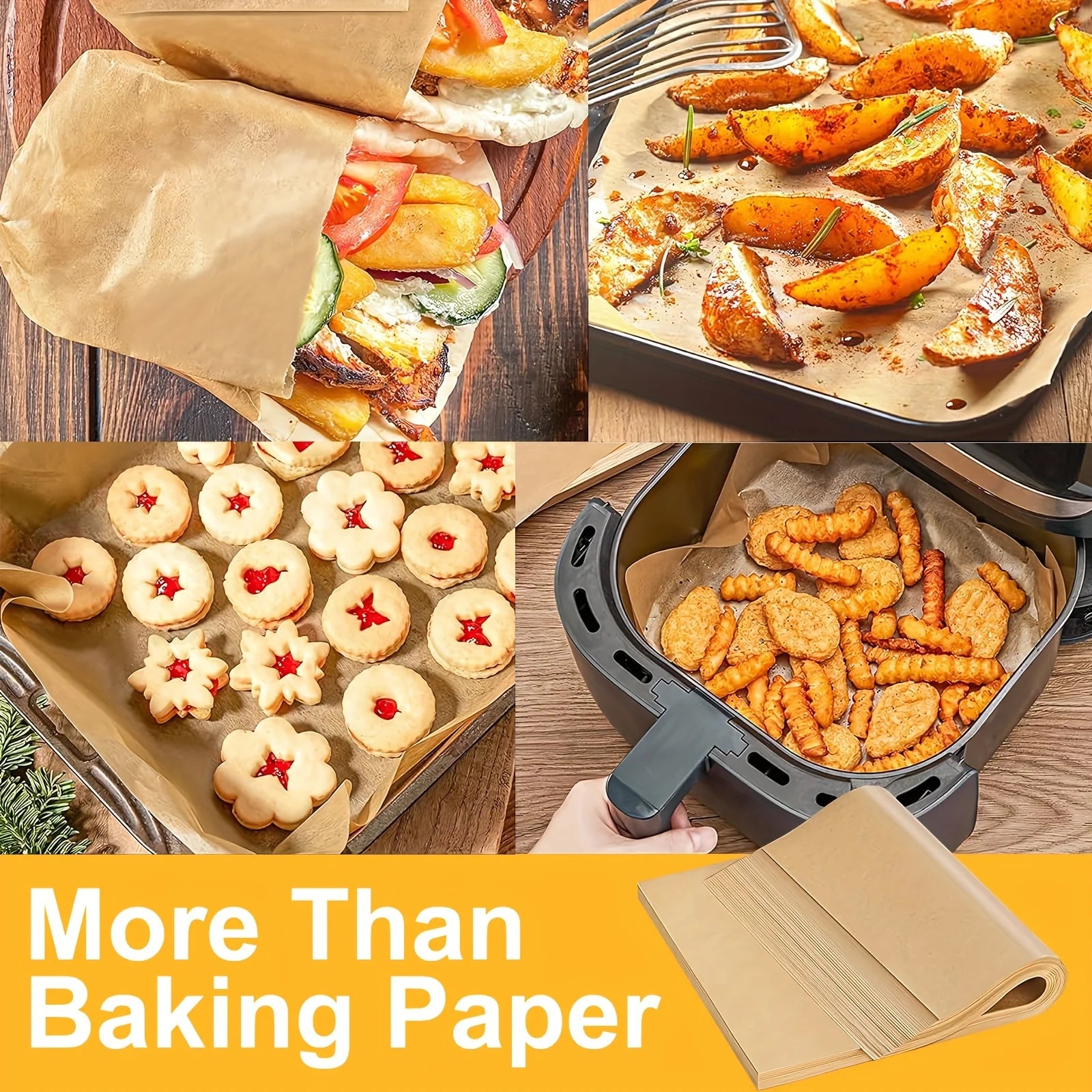 5/8/10/20m Parchment Paper Baking Sheets Non-Stick Precut Baking Liners for Oven Air Fryer Grilling Mat Steaming Bread Cookies