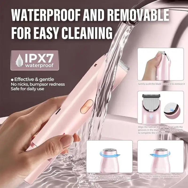 Portable double-headed ladies' shaver, household travel washable USB charging, portable private parts slimming machine, female b