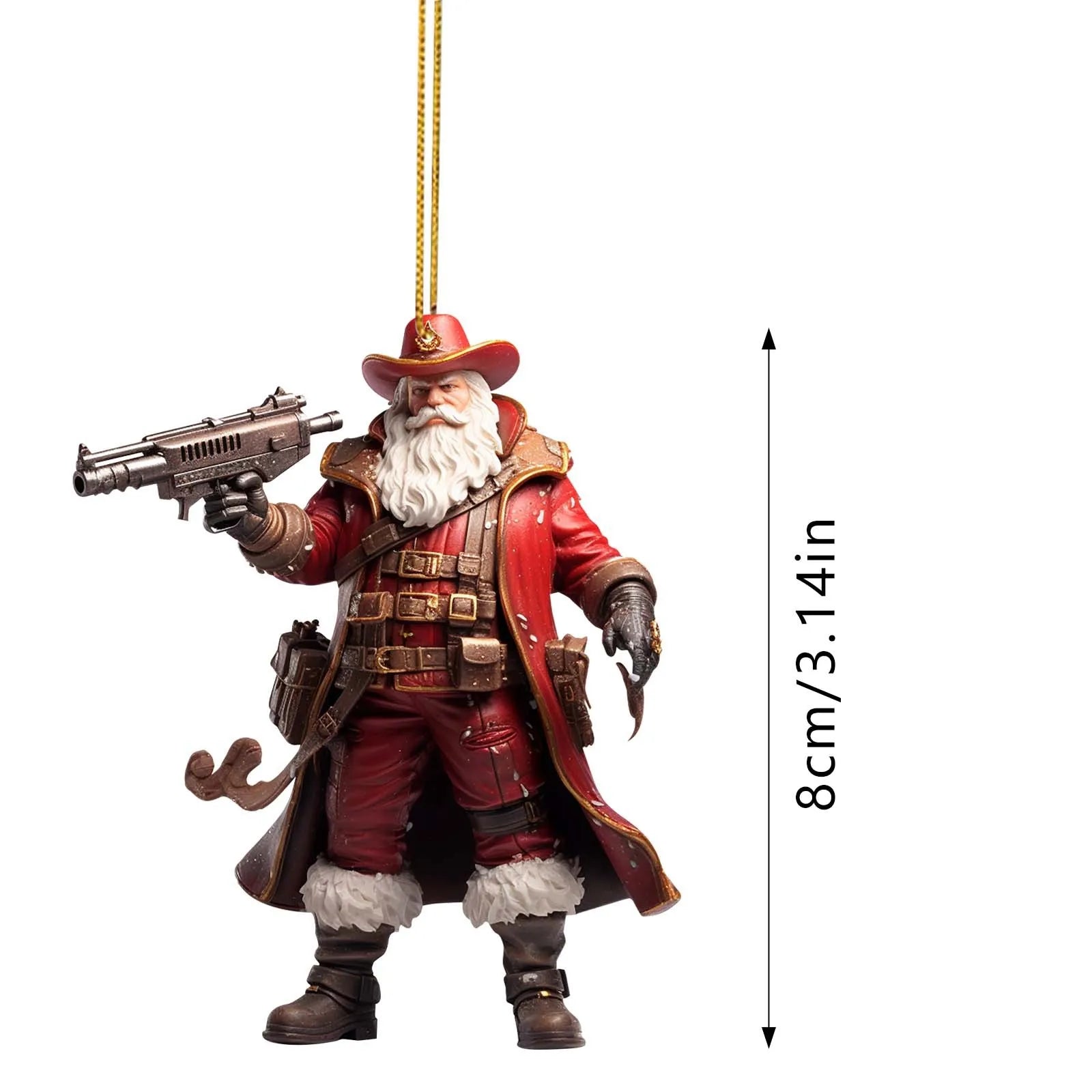 Cool And Imposing Santa Acrylic Material 2D Santa Cool Pendant Decoration Office Home Christmas Tree Decoration
