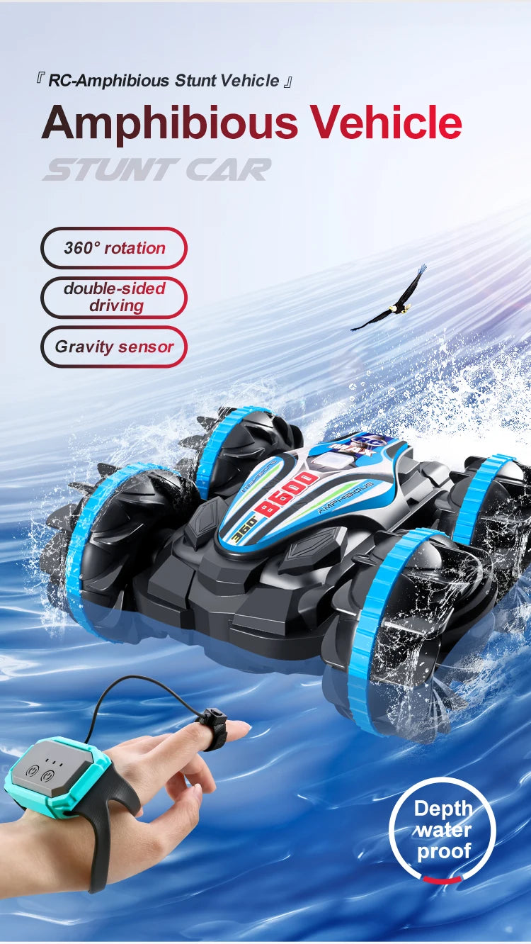 Amphibious Remote Control Car RC Stunt Car Vehicle Double-sided Flip Driving Drift Rc Cars Outdoor Toys for Boys Children's Gift
