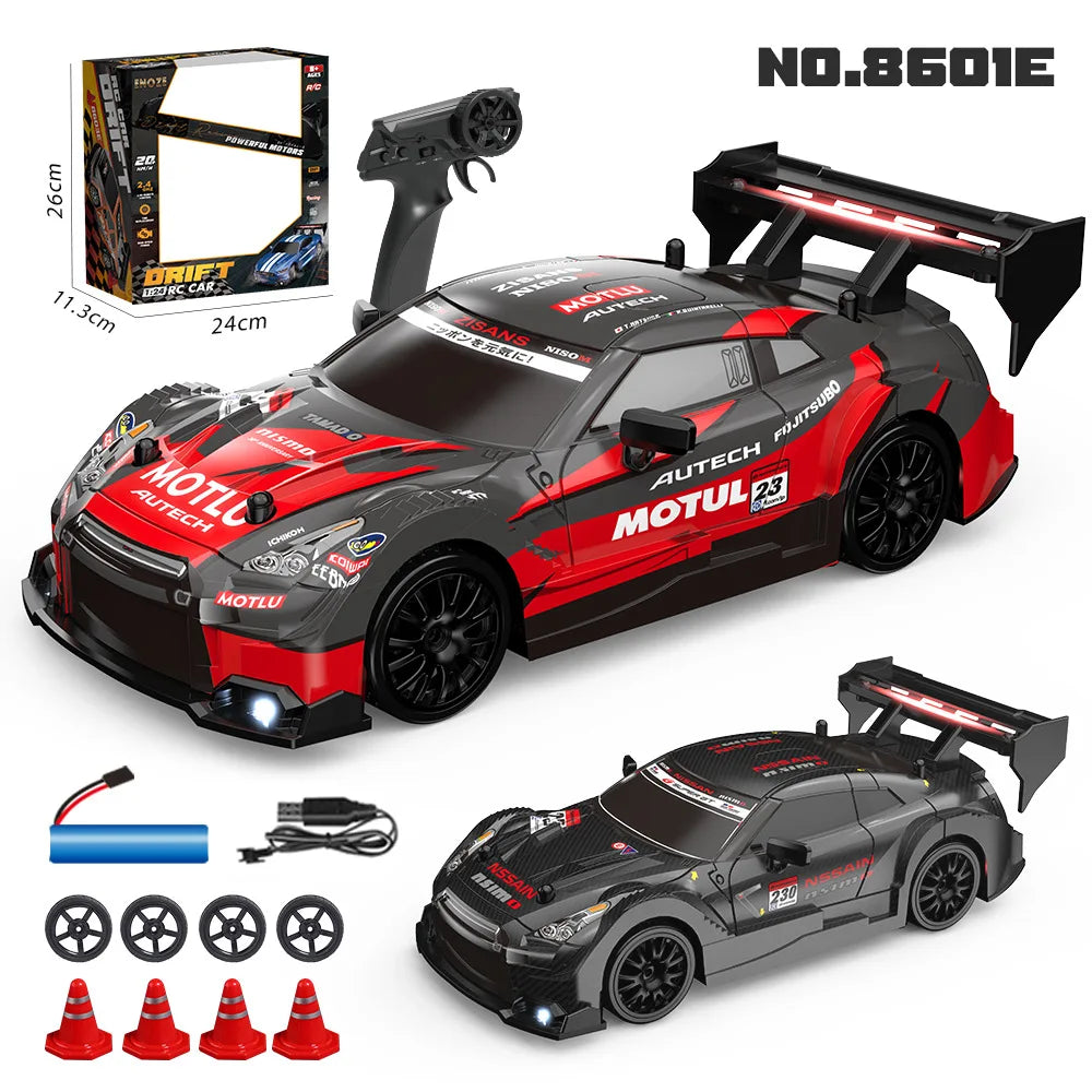 4WD Remote Control Car RC Drift 1:24 20KM/H High Speed Vehicle with LED Lights Racing Sport Toy for Adults Boys Girls Kids Gifts