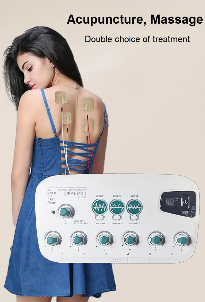 6 channels Electric Hwato SDZ II Low-Frequency Electro Acupuncture Stimulator Acupuncture Needle Treatment for Nerve and Muscle