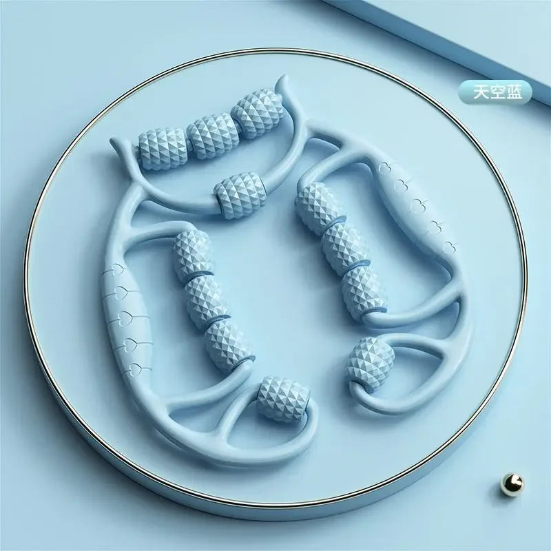 Leg Slimming and Muscle Relaxation Circular Roller with 12 Wheels, Thigh Slimming Massage Tool, Leg Clamp for Slimming