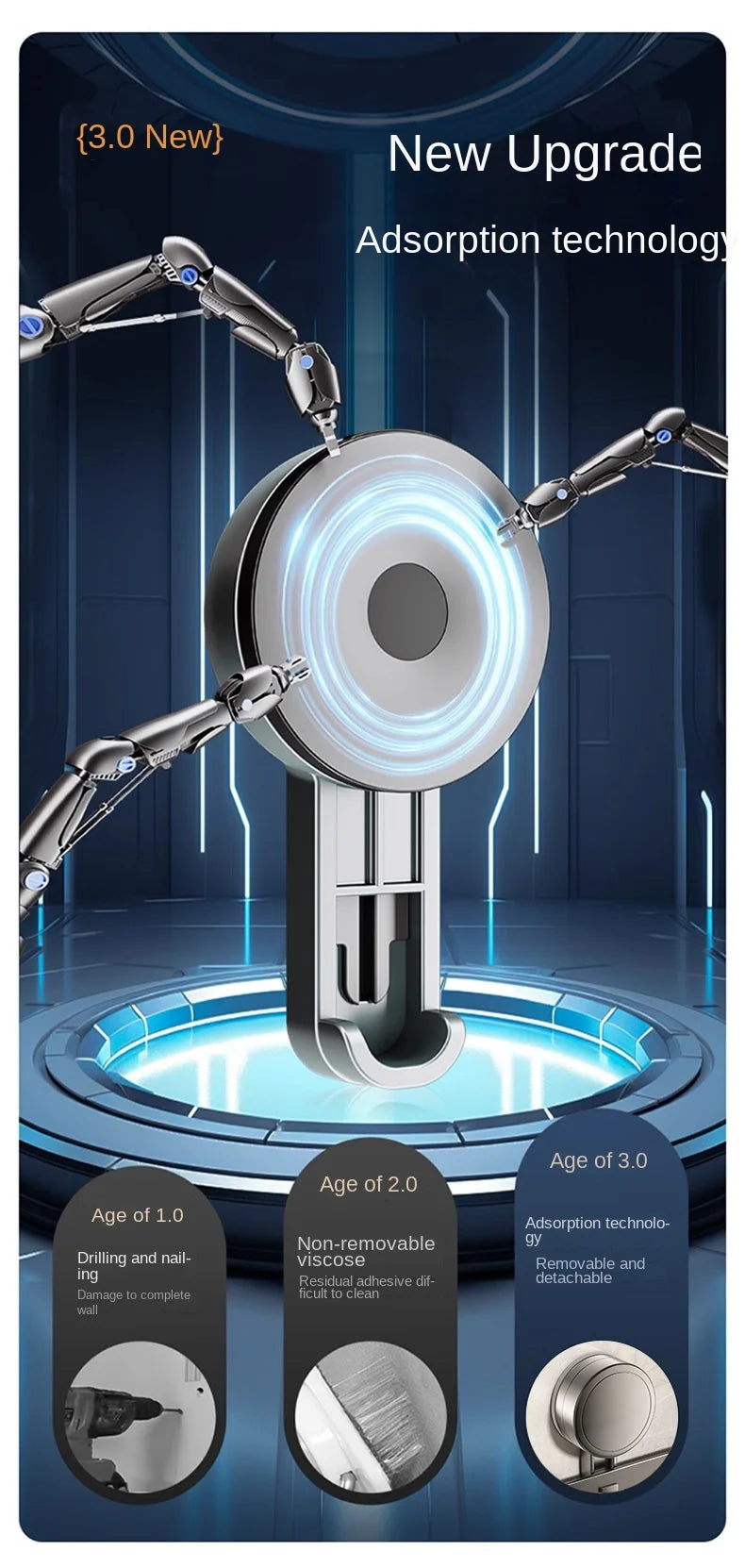 Suction Cup Bathroom Rack Bathroom Shelf Toilet Space Aluminum No Drill Hanging Rack Bathroom Organizer Hang On the Wall