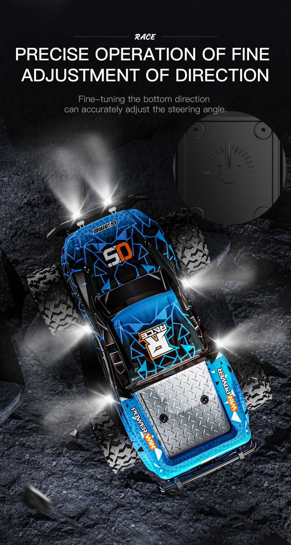 ZWN 1:16/1:20 2.4G Model RC Car With LED Light 2WD Off-road Remote Control Climbing Vehicle Outdoor Cars Toy Gifts for Kids