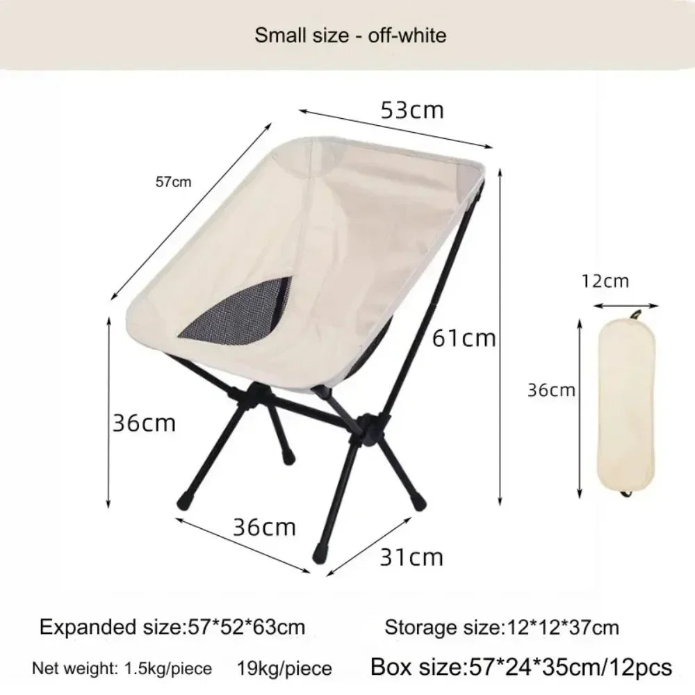 Ultralight Portable Folding Moon Chair with Oxford Fabric for Camping Hiking Travel Beach Picnic Fishing Outdoor Adventure Seat
