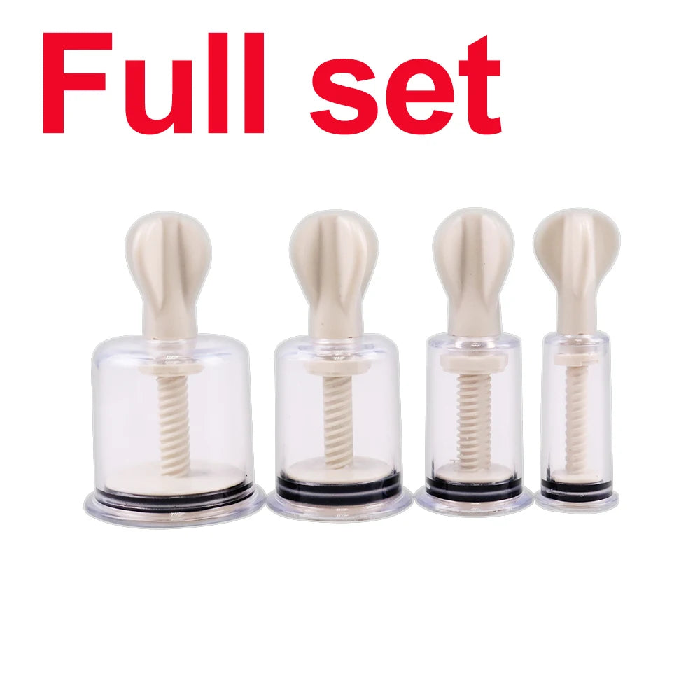 4 Sizes Cupping Therapy Set Body Massage Vacuum Rotating Handle Portable Twist Pump Suction Vacuum Nipple Suckers Cupping Cups