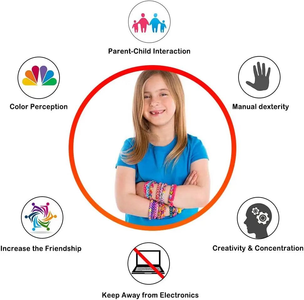 Loom Rubber Bands Refill Kit Premium Bracelet Making Kit for Kids Weaving DIY Crafting Toys Christmas Gift Children Toys