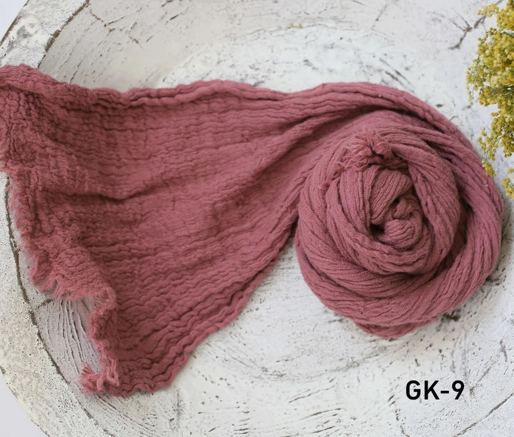 Seersucker Wrap Newborn Photography Props Soft Cotton Gauze Baby Swaddle Blanket Infant Studio Photo Basket Backdrop Accessories