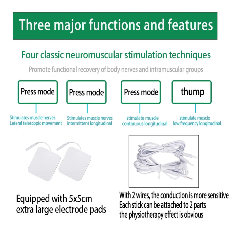 Electric 12 Modes TENS Acupuncture Physiotherapy EMS Muscle Stimulator Pulse Meridian Therapy Machine Body Relaxation Healthcare