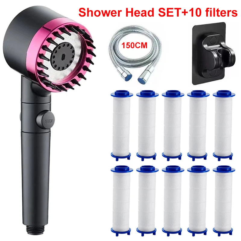 4 Modes Showerhead High Pressure Shower Head With Water Filtration Massage Shower Head Rainfall Shower Bathroom Accessories