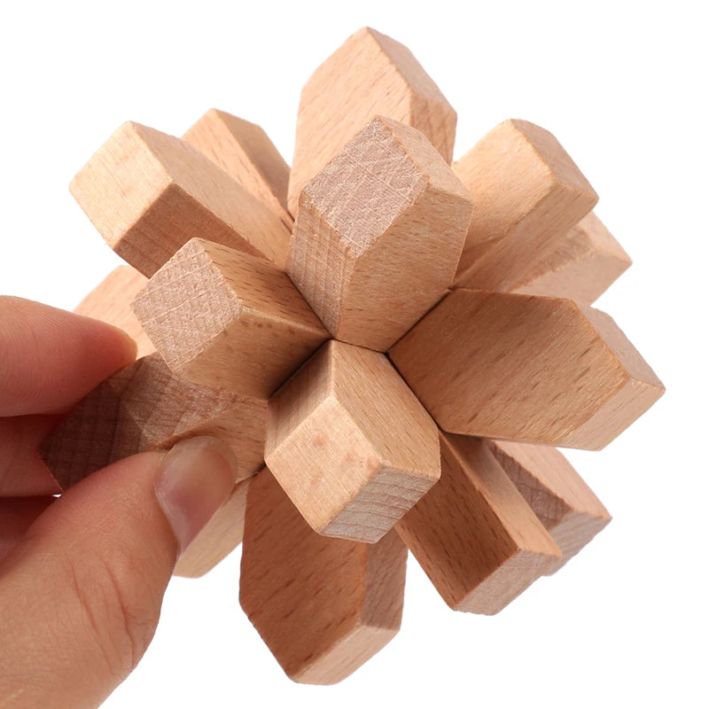 Wooden Kong Ming Lock Lu Ban Lock IQ Brain Teaser Educational Toy for Kids Children Montessori 3D Puzzles Game Unlock Toys Adult
