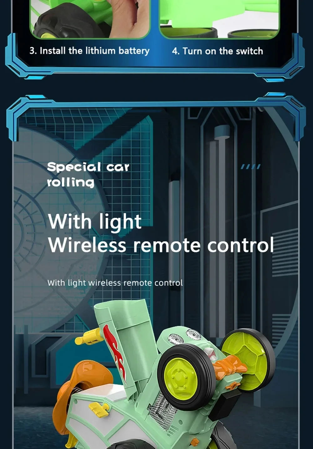 Crazy Jumping Stunt Car Wireless Infrared Remote Control Car Dance Lights Music Swing Fun New And Unique Children's Toys