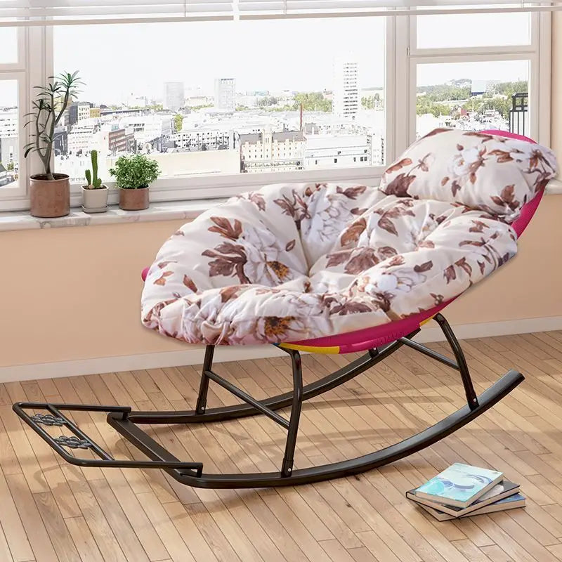 Rocking Recliner Garden Chair Widened Rocking Recliner Rattan Rainbow Rocking Chair Home Living Room Leisure Recliner