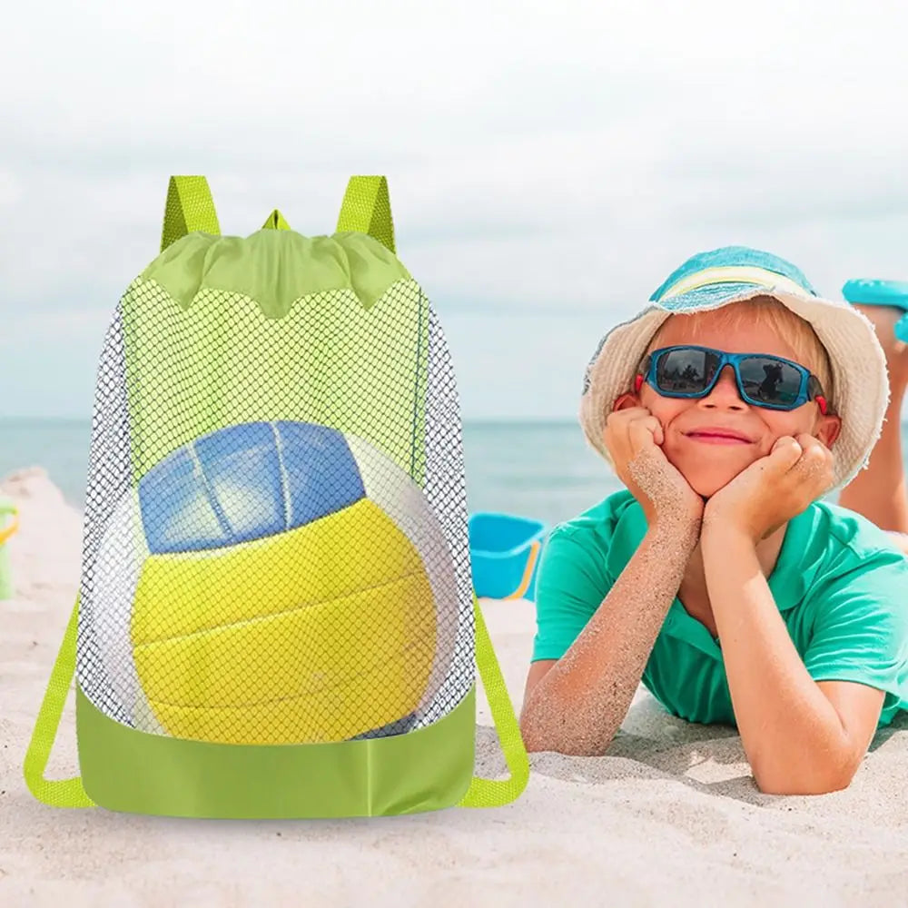 Convenient Large Capacity Beach Bag Foldable Lightweight Swimming Backpack Portable Breathable Beach Toy Baskets Clothes