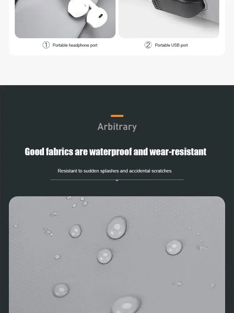 New Men's And Children's Chest Bag Waterproof Trend Simple Usb Charging Solid Color Multifunctional Messenger Bag Shoulder Bag