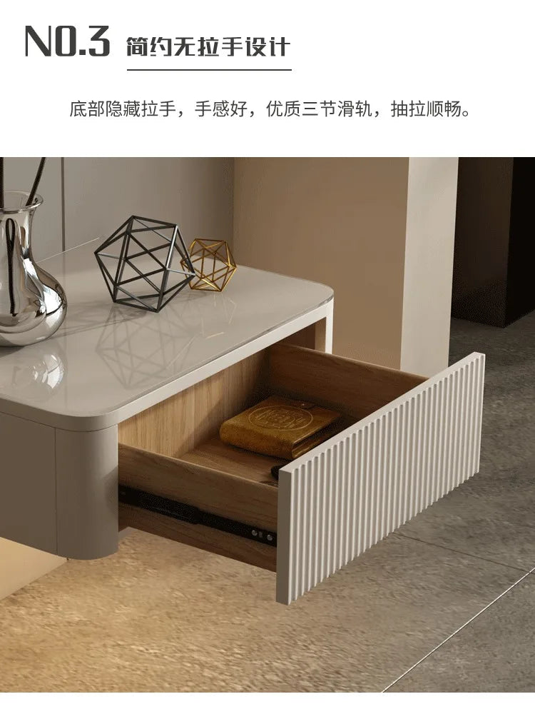 Floating Bedside Table Living Room Designer Nightstands Suspended Nightstand Storage Cabinet Wood Multifunctional Neat Bed Desk