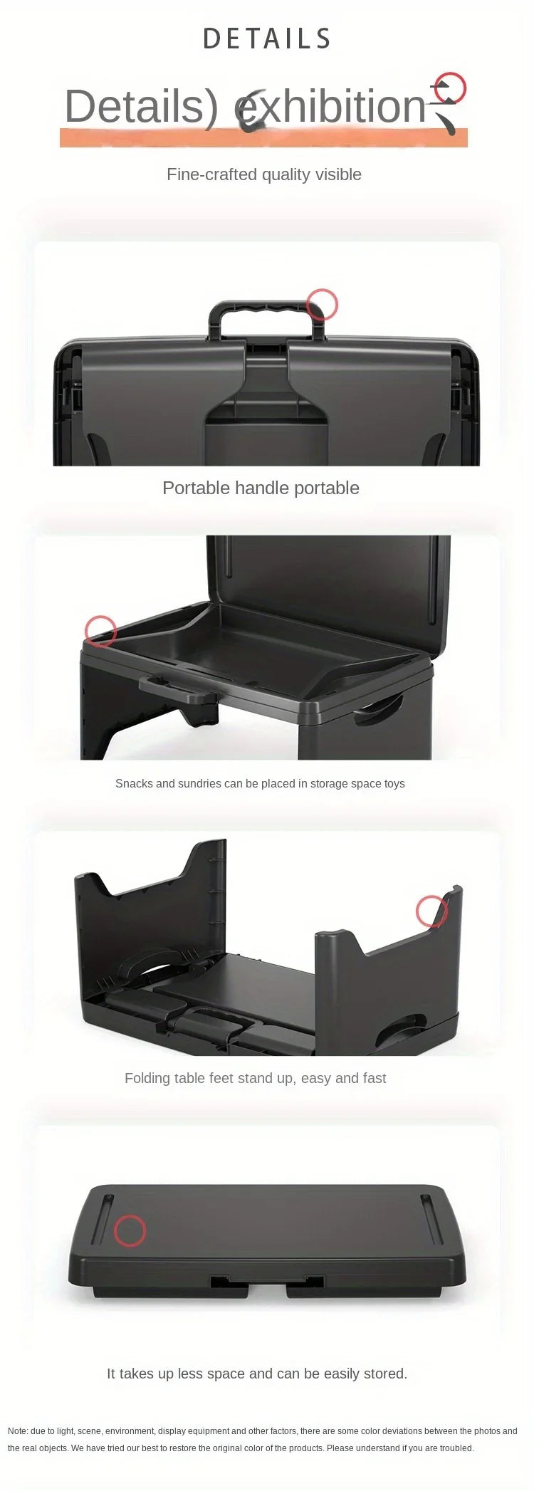 Folding Lap Desk with Storage Dividers - Sturdy Laptop Tray & Serving Desk, Portable Bed Table with Organizer Compartments