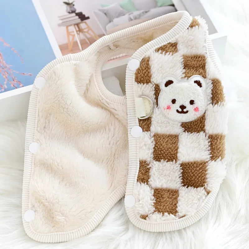 Pet Dog Warm Coat Winter Dog Clothes Kitten Puppy Vest Fleece Dog Costume Chihuahua Bichon Clothing Cardigan Girls Dog Apparel