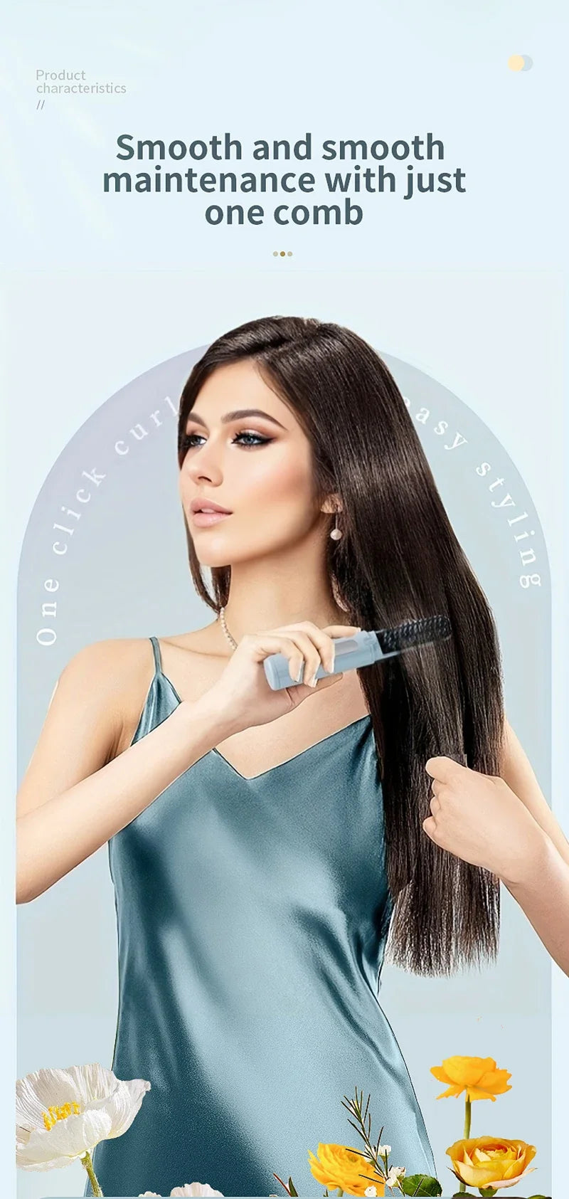 Wireless Electric Heating Straight Hair Comb Rechargeable Portable  Negative Ion Anti-scalding Hair Straightener For Home Travel