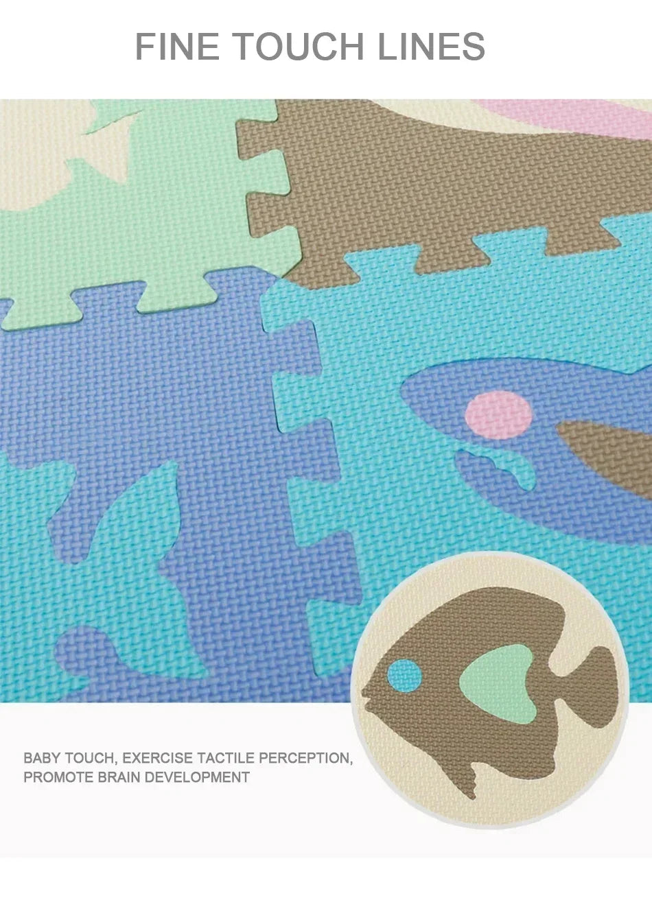 EVA Foam Play Mat with Fence Baby Puzzle Jigsaw Floor Mats Thick Carpet Pad for Kids Educational Toys Activity Pad Playmat