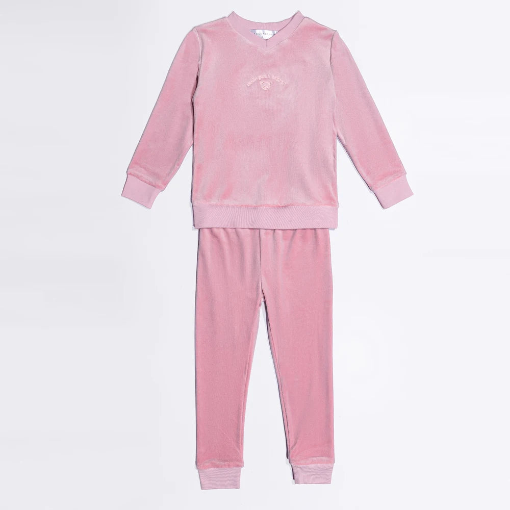 AS 2025 Velour lounge wear soft pjs family matching set dress footie clothes baby teen boys girls velour pajamas