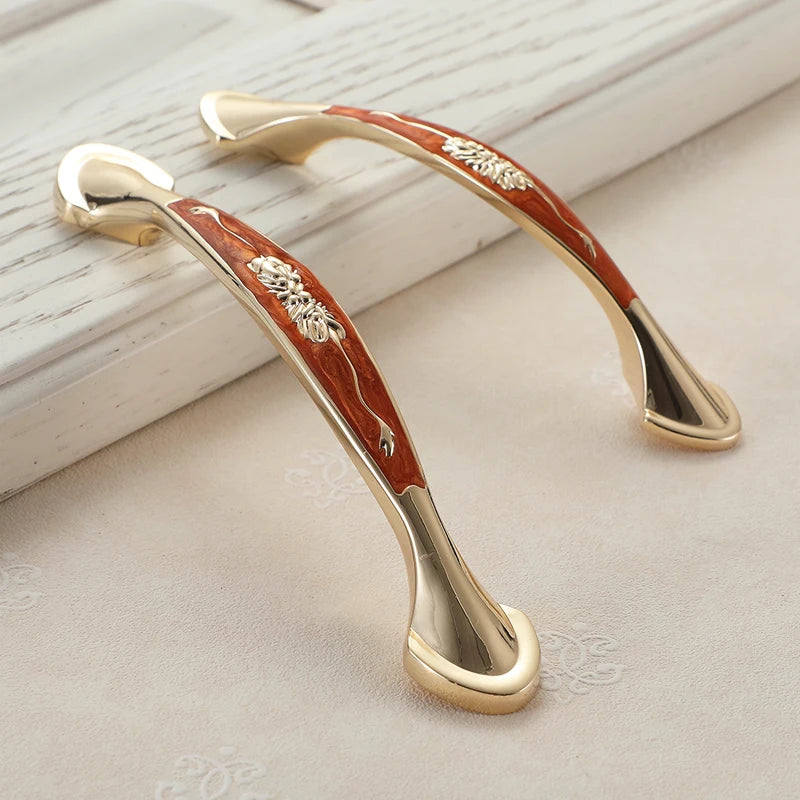 YM Red Amber Cabinet Handles Drawer Knobs for Kitchen Dressers Closets Wardrobe - Furniture Storage Door Pulls