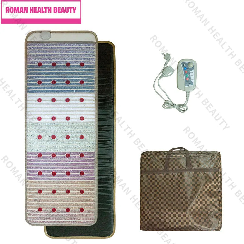 150×50cm Far Infrared PEMF Magnetic Therapy Bio-Crystal Mat Chakra Energy Photon Massage Cushion with Heating Long Wave Tech