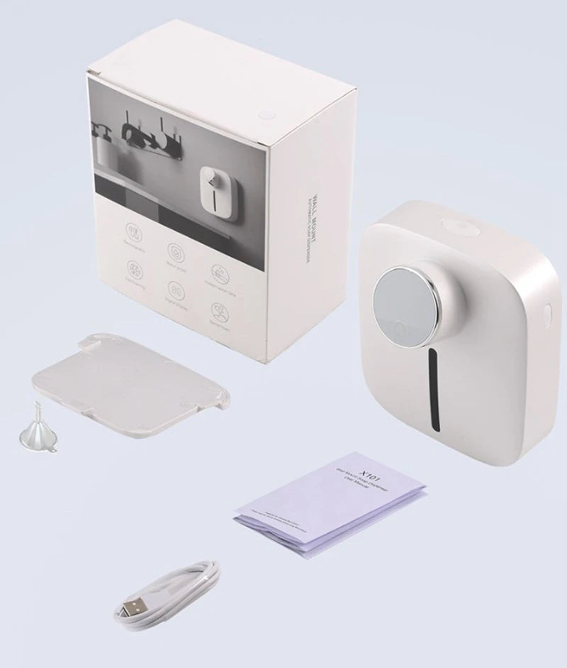 Wall-mounted Automatic Soap Dispenser Multifunctional Infrared Sensor LED Digital Display Touchless Foam USB Rechargeable