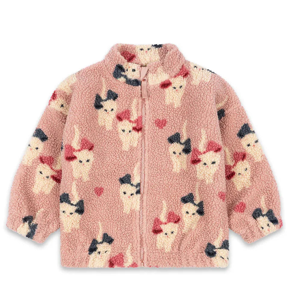 2025 KS Brand Winter Baby Girls Lambswool Jackets Kids Clothes Girls Cartoon Kitten Swan Beetle Outerwear Boys Striped Coat 1-9Y