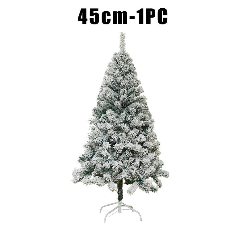 Realistic Snow Flocked Christmas Tree PVC Artificial Pine Tree White Snow Covered Xmas Tree for Store Window Decoration