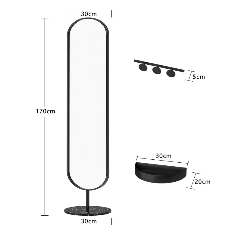 Floor Standing Mirror Decoration Modern Full Body Oval Bathroom Bedroom Mirror Funky Luxury Long Big Espelhos Home Products