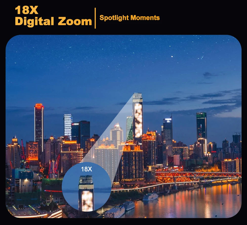 4K Portable Digital photography Camera 2 in1 Photo Video Record DV Travel Video Camera 18X Zoom 3'' Rotatable Screen With Flash