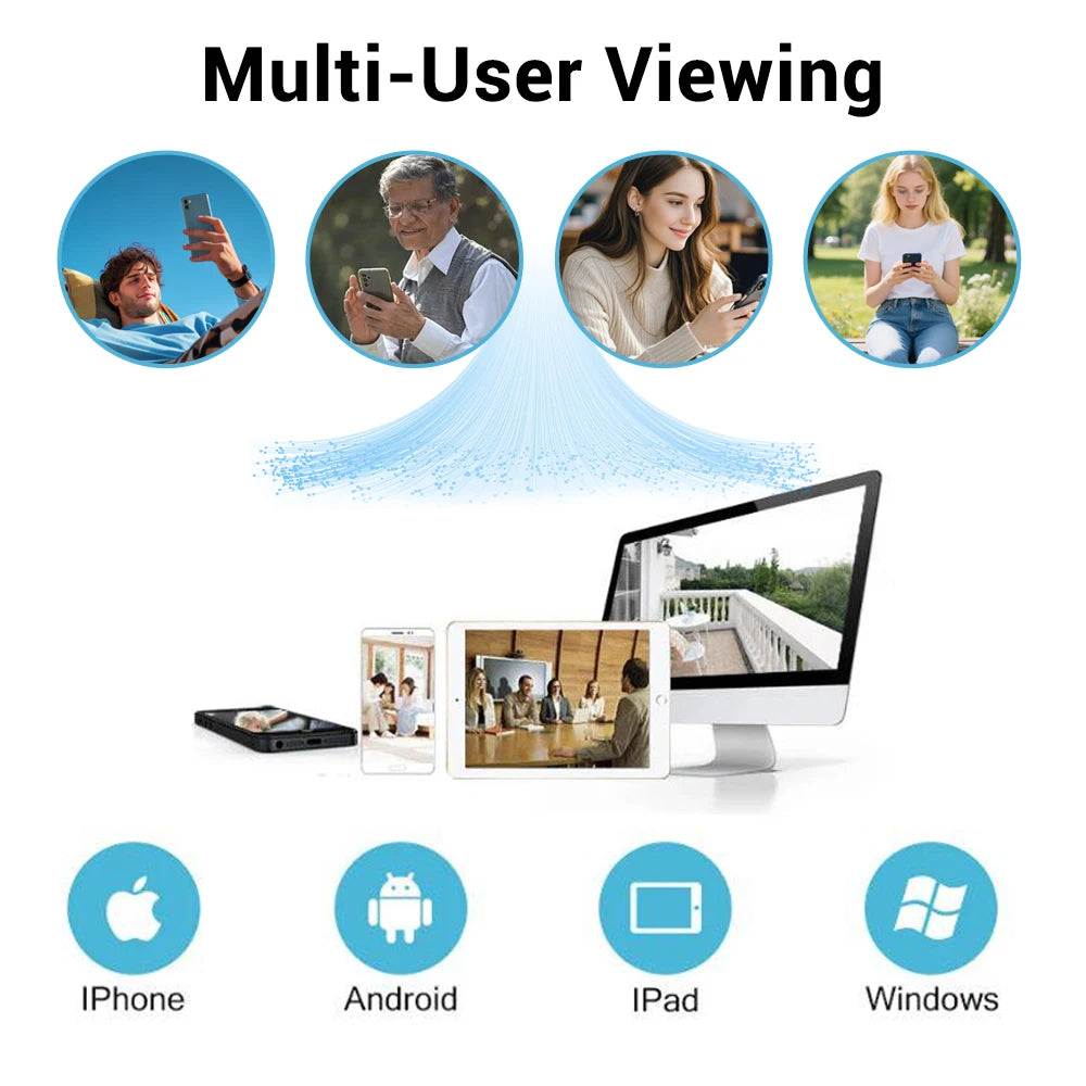 5MP WiFi Baby Monitor Security Camera, Tuya Smart Life APP, 355° PTZ Auto Tracking, IR Night Vision, 2-Way Audio Indoor IP Cam