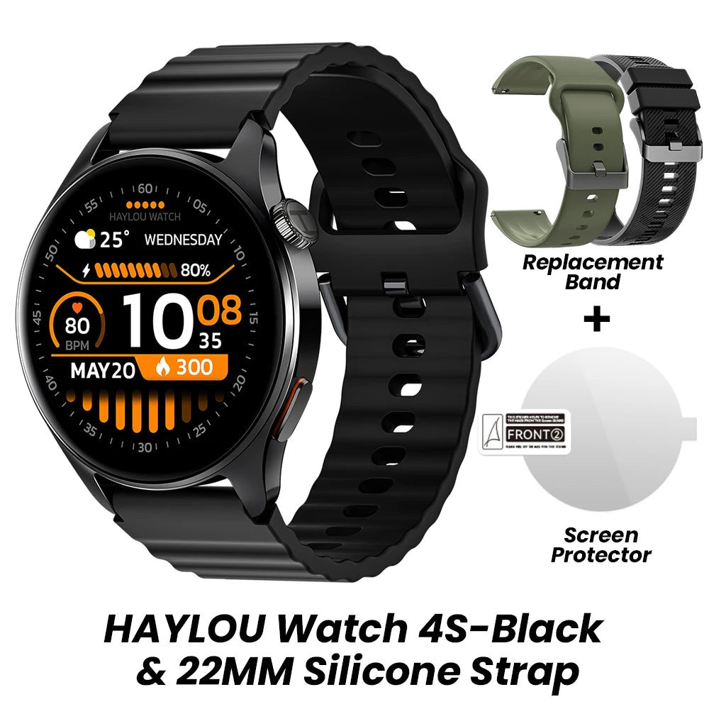 HAYLOU Watch 4S GPS Smartwatch 1.43” HD AMOLED Display 5 Satellite GPS Positioning 120+ Workout Modes Sport Fitness Smart Watch