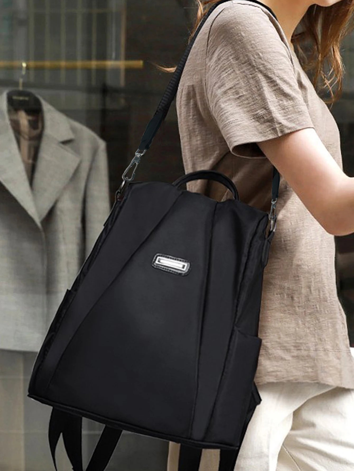 Neutral Style Backpack for Men and Women, with Three Carrying Straps, Suitable for Travel and Tourism Made of Nylon Material.