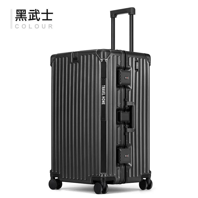 COLENARA High Quality Suitcase Aluminum Frame Large Capacity Trolley Case Cart Travel Bag 24"26"28"30 Inch Rolling Luggage