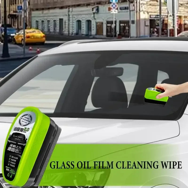 Car Glass Oil Film Remover Automotive Glass Sponge Cleaning Brush Front Inner Windshield Glass Oil Film Cleaner For Car Cleaning