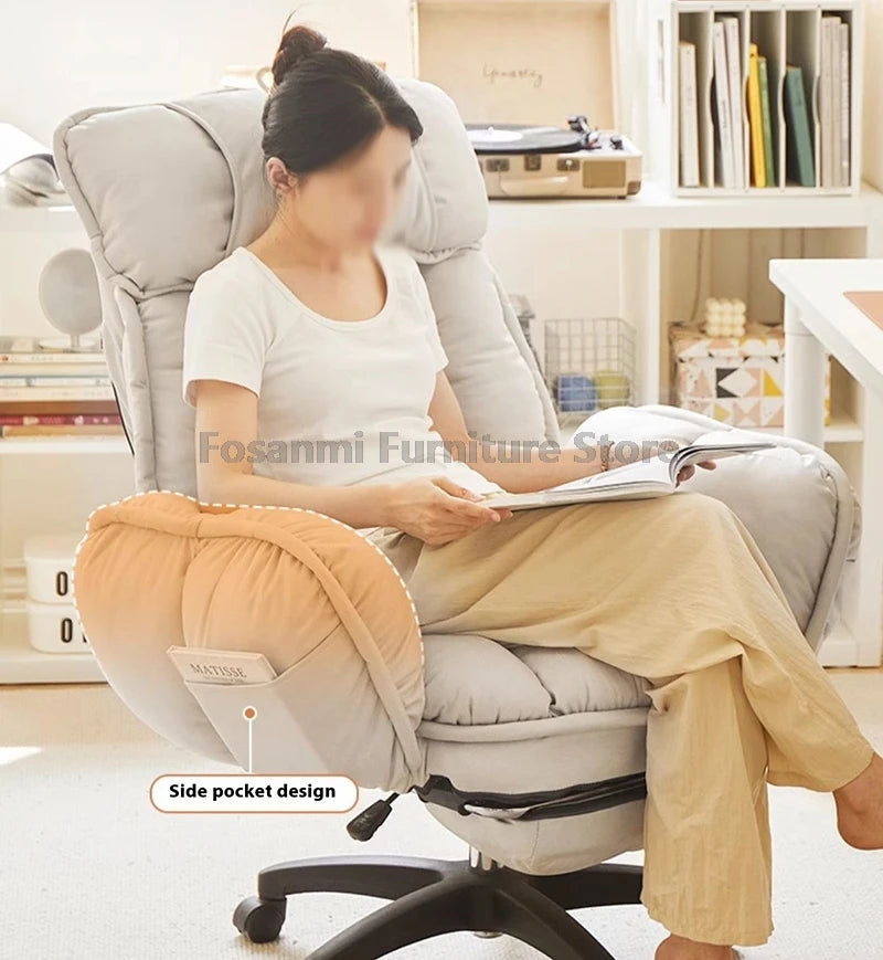 High-Back Gaming Recliner Chair Home Office Comfort Soft Desk Chair Ergonomic Wide Seat Computer Chairs with Adjustable Armrests