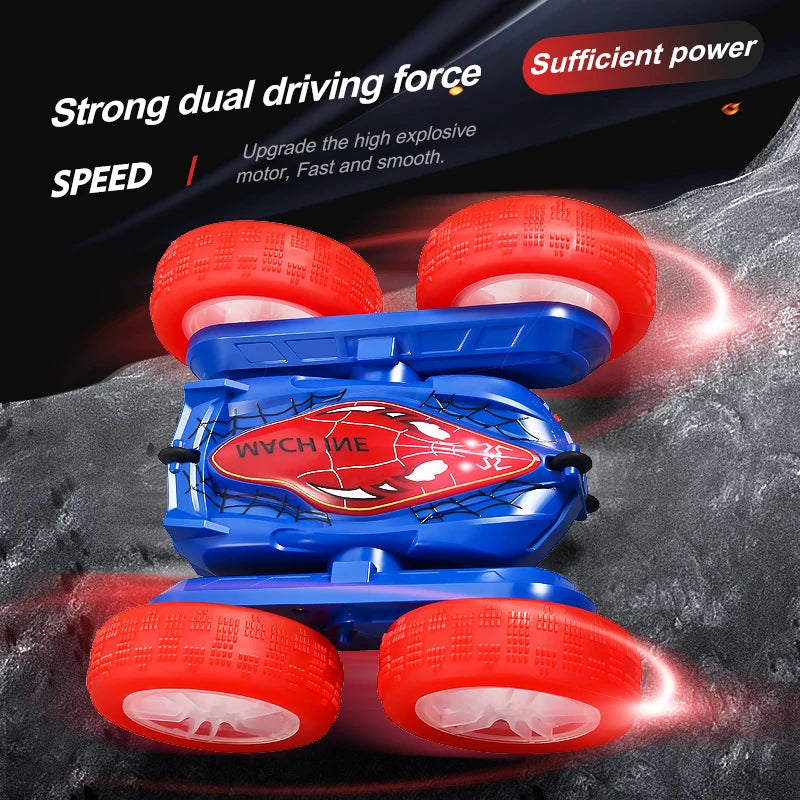 Remote control stunt car Light four-wheel drive double-sided swing arm rolling car Christmas children's toy remote control car