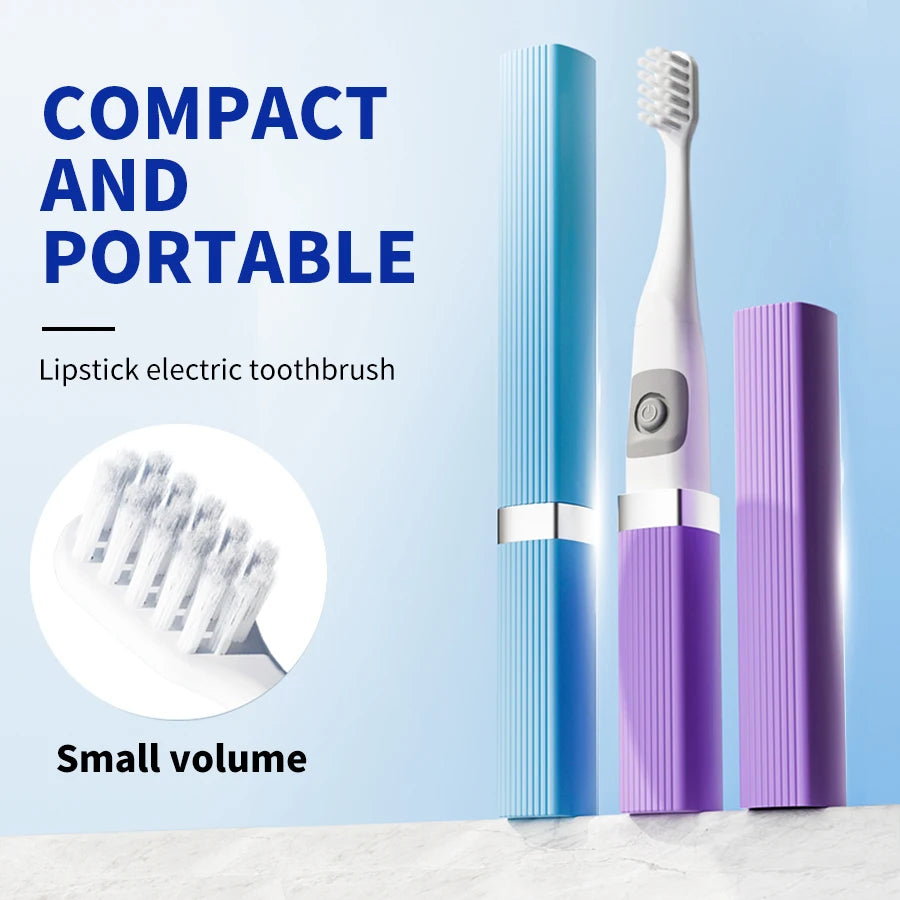 Lipstick Electric Toothbrush Smart Compact and Portable Small Oval Brush Head Deep Cleaning IPX7 Waterproof New Design