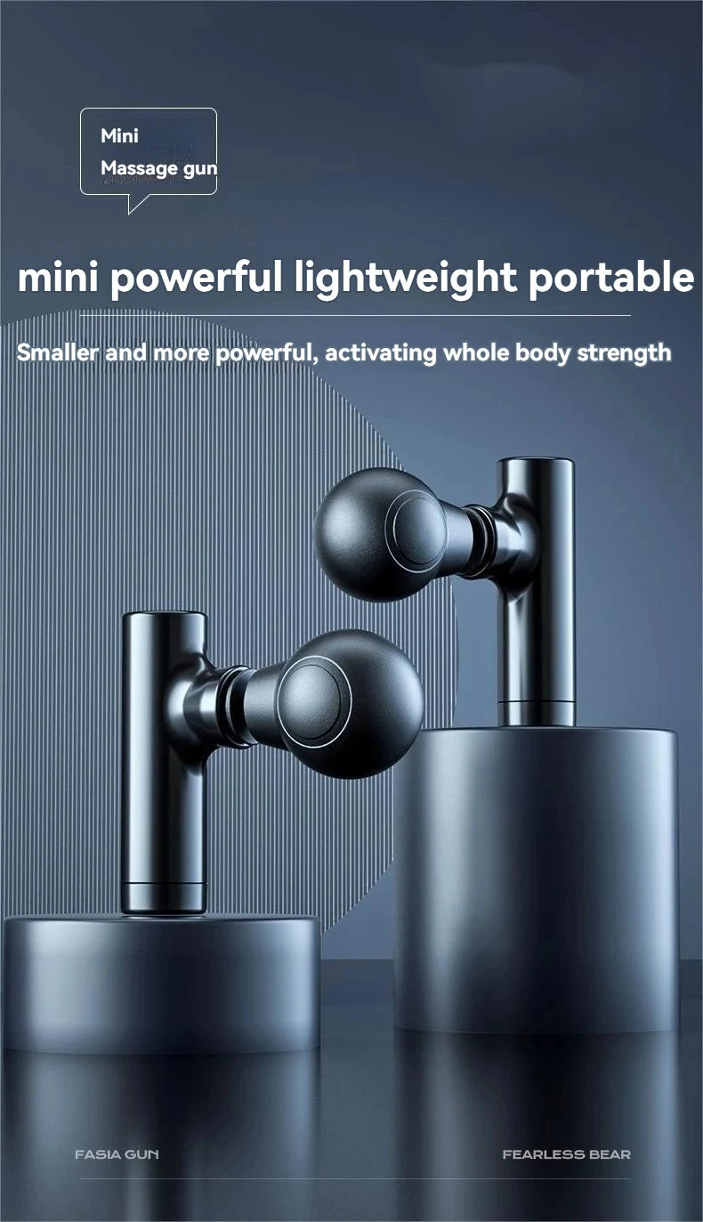 2025 New Mini Massage Gun USB Portable Muscle Relaxation Vibrating Fitness Equipment for Neck Back Shoulder Pain Relief