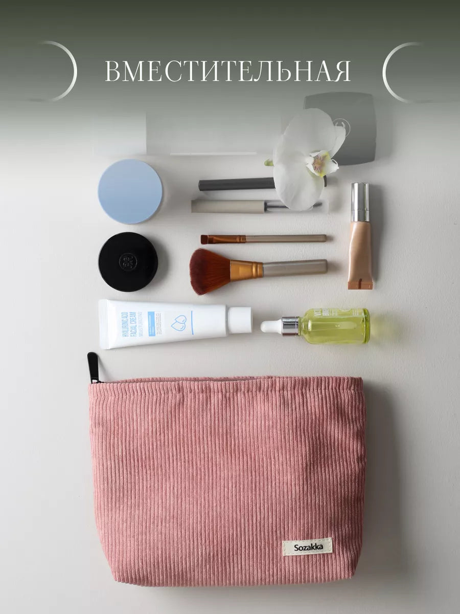 Corduroy Women's Bag Female Large Capacity Cosmetic Bag Fashion Clutches Purse For Women