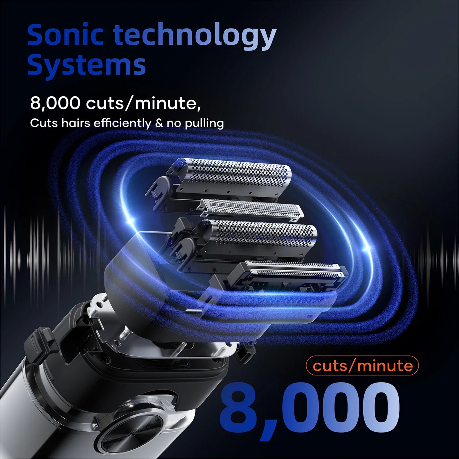 KENSEN S26 Electric Shaver for Men 4D Floating Blades Foil Shavers Waterproof 8000RPM Beard Trimmer Portable Mini Electric Razor