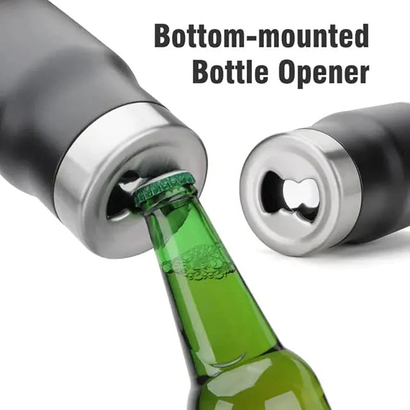 4 in 1 Can Cooler Tumbler for 12 Oz Cans, Slim Cans,and Bottles with Built-in Bottle Opener,Insulated Cool Summer Ice Bottle Cup