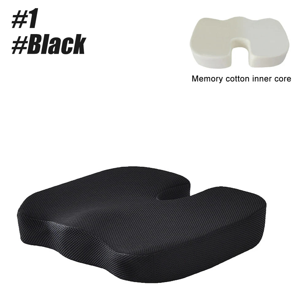 1PCS Seat Cushion Pillow for Office Chair - Memory Foam Firm Pad - Sciatica,Lower Back Pain -Contoured Posture Corrector for Car